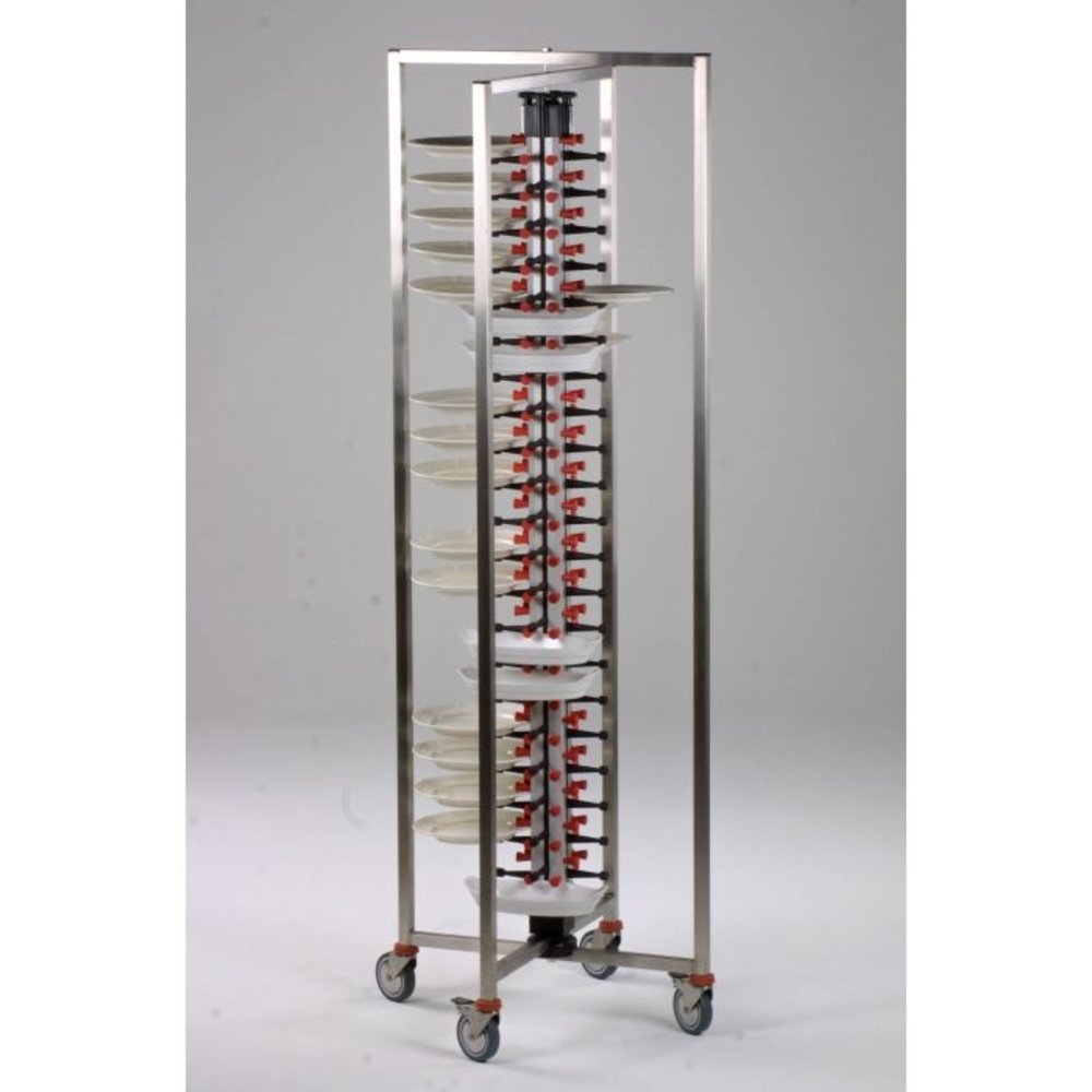 Combisteel Bordenrek Trolley Inklapbaar | Geschikt Voor 48 Borden | 480x480x1270(h)mm