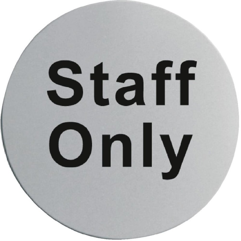 Gastronoble Deurschild Rvs Staff Only | Zelfklevend | 7,5(ø)cm