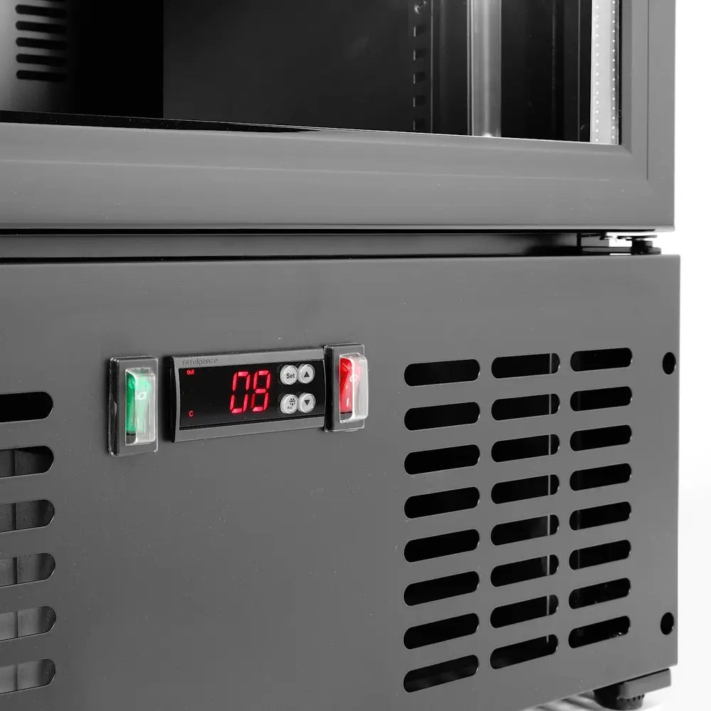 Arktic by Hendi Drankenkoeling | 300l | Zwart | +2°c/+10°c | Statisch + Ventilator | 600x530x1820(h)mm