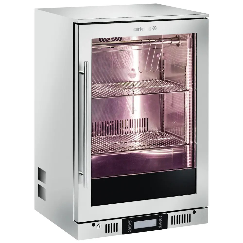 Arktic by Hendi Dry Aging Kast | 138l | Rvs | +2°c/+10°c | Geforceerd | Vochtigheid Instelbaar | Vochtigheid-/deuralarm | 600x545x900(h)mm