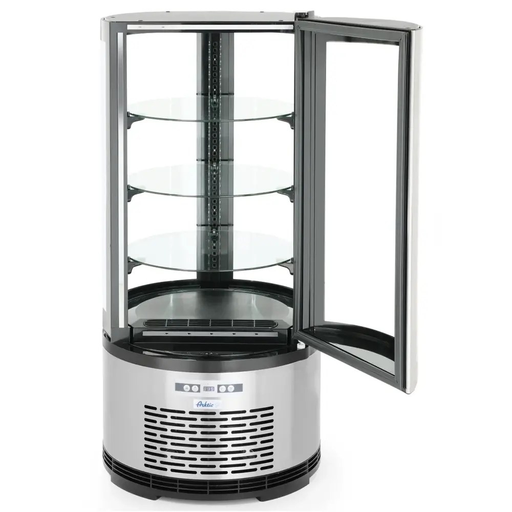 Arktic by Hendi Gebaksvitrine | 100l | Rvs/zwart | 0°c/+6°c | Geforceerd | 4 Niveaus | ø480x1030(h)mm