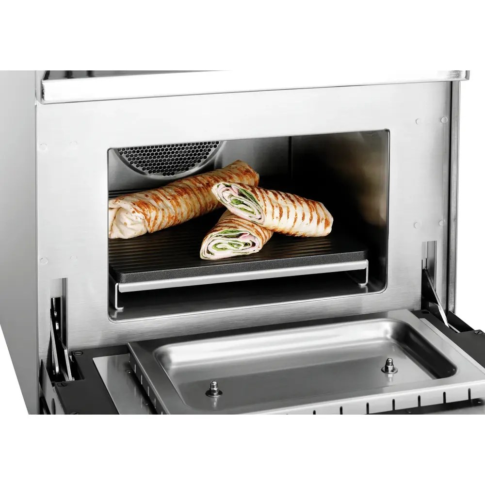 Bartscher Grillplaat | Snackjet 200/500 | Aluminium (antiaanbaklaag) | Dubbelzijdig (glad/gegroefd) | 290x282x10(h)mm