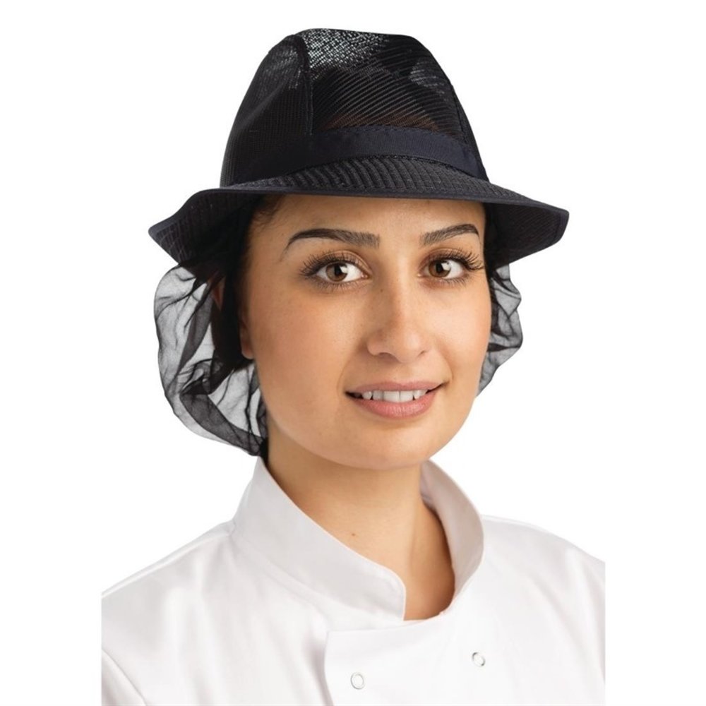 Gastronoble Hoed Met Haarnet Donkerblauw | 100% Polyester - 100% Nylon