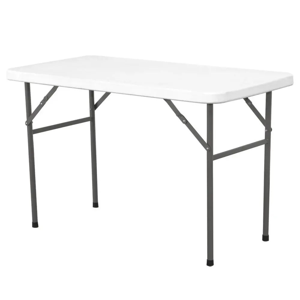Hendi Inklapbare Buffettafel | Catering | Kunststof/metaal | Wit Blad | Grijs Frame | In-/outdoor | 1220x610x740(h)mm