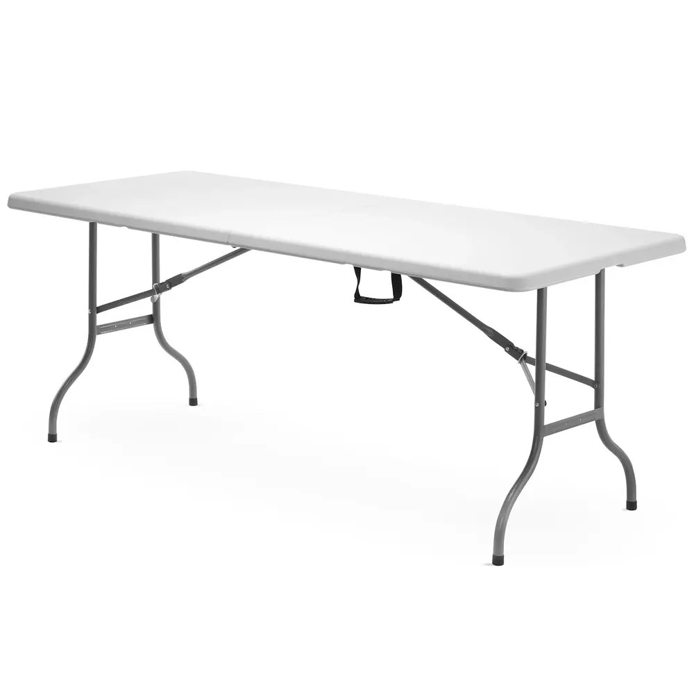 Hendi Inklapbare Buffettafel | Catering | Kunststof/metaal | Wit Blad | Grijs Frame | In-/outdoor | 1830x750x740(h)mm