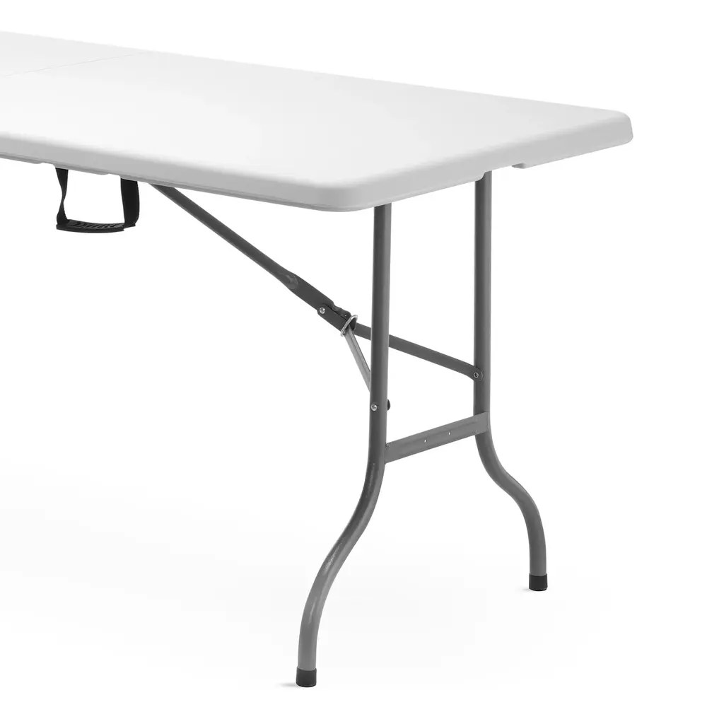 Hendi Inklapbare Buffettafel | Catering | Kunststof/metaal | Wit Blad | Grijs Frame | In-/outdoor | 1830x750x740(h)mm