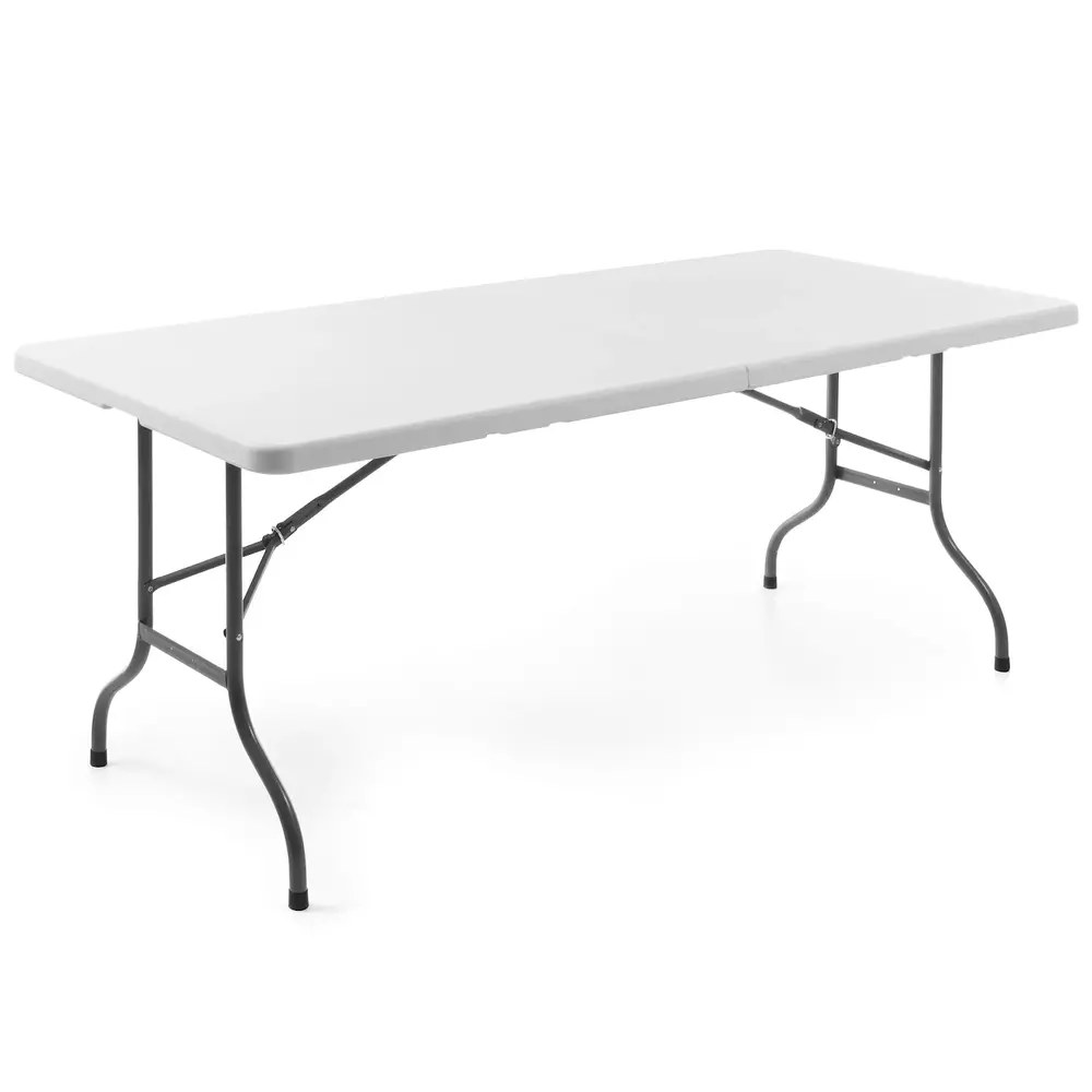 Hendi Inklapbare Buffettafel | Catering | Kunststof/metaal | Wit Blad | Grijs Frame | In-/outdoor | 870x870x740(h)mm