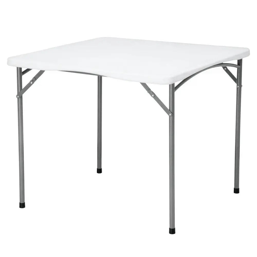 Hendi Inklapbare Buffettafel | Catering | Kunststof/metaal | Wit Blad | Grijs Frame | In-/outdoor | 870x870x740(h)mm