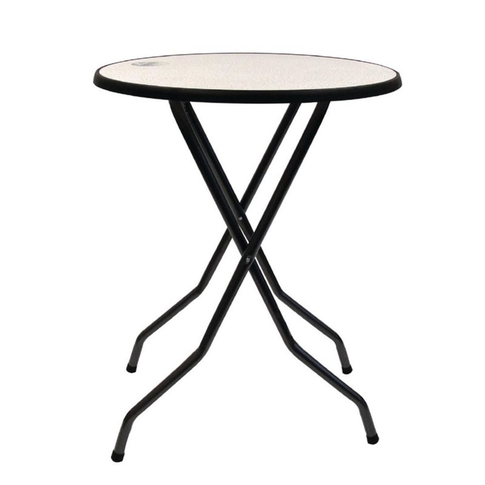 Gastronoble Inklapbare Statafel | Barcelona | Hout/staal | Crème Blad | Grijze Poten | In-/outdoor | ø850x1100(h)mm