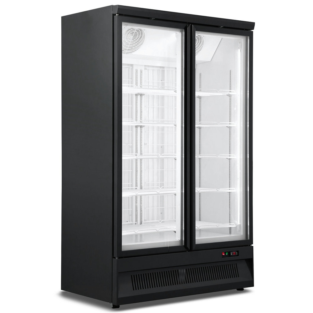 Combisteel Koelkast | 1000l | Zwart | 0°c/+10°c | Geforceerd | 0.46kw | Klapdeuren | Wielen (geremd) | 1253x710x1997(h)mm