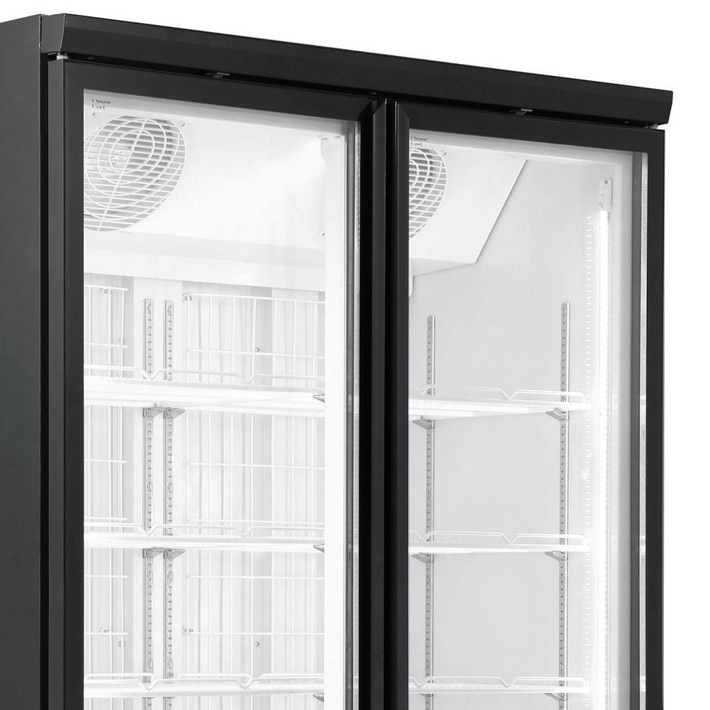 Combisteel Koelkast | 1000l | Zwart | 0°c/+10°c | Geforceerd | 0.46kw | Klapdeuren | Wielen (geremd) | 1253x710x1997(h)mm