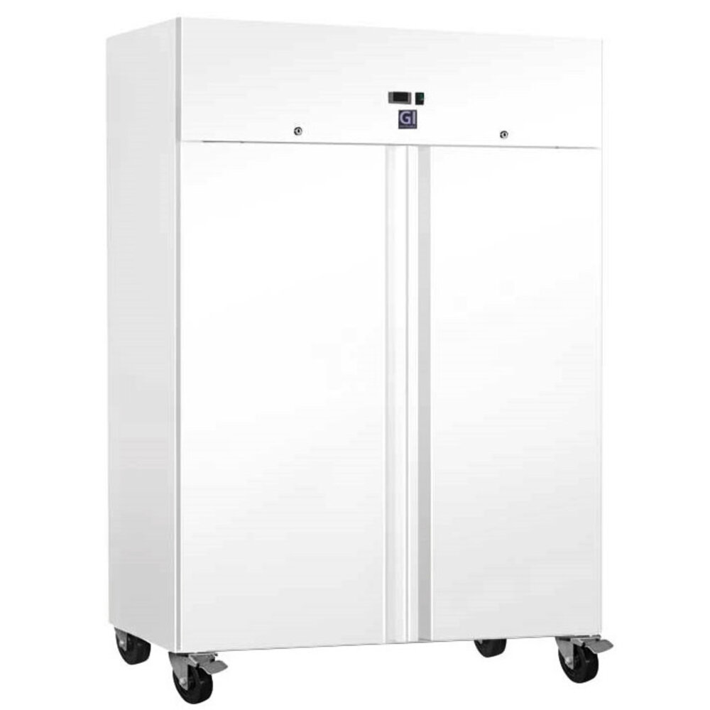 Gastro-inox Koelkast | 1200l (2/1 Gn) | Wit | +2°c/+8°c | Statisch + Ventilator | Wielen (geremd) | 1340x810x2000(h)mm