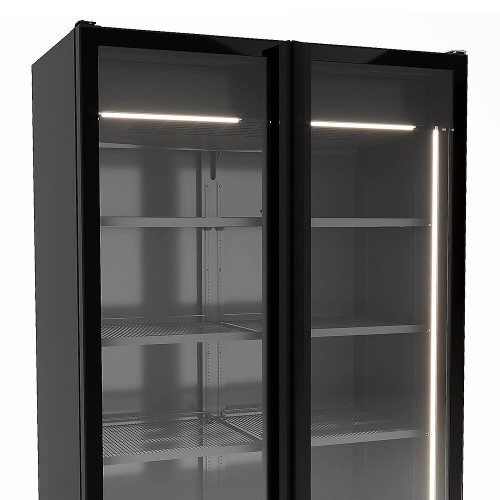 Combisteel Koelkast | 1200l | Zwart | +1°c/+7°c | Geforceerd | Klapdeuren | Wielen | 1270x790x2140(h)mm