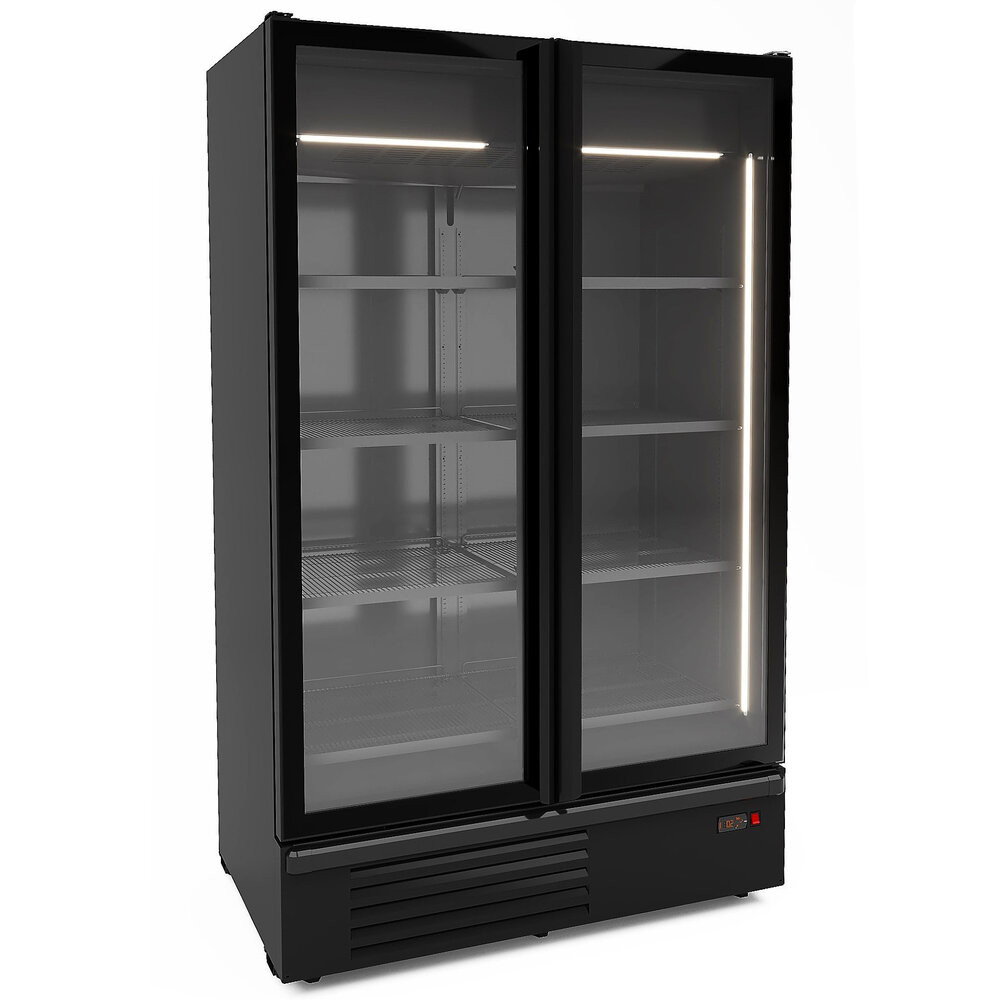 Combisteel Koelkast | 1200l | Zwart | +1°c/+7°c | Geforceerd | Klapdeuren | Wielen | 1270x790x2140(h)mm