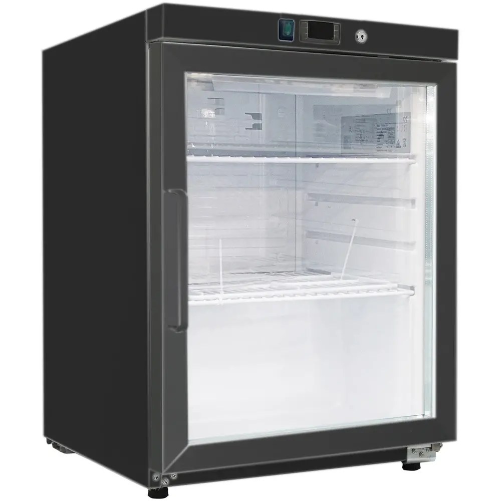 Gastro-inox Koelkast | 200l | Zwart | 0°c/+10°c | Statisch | Wielen | 595x650x830(h)mm