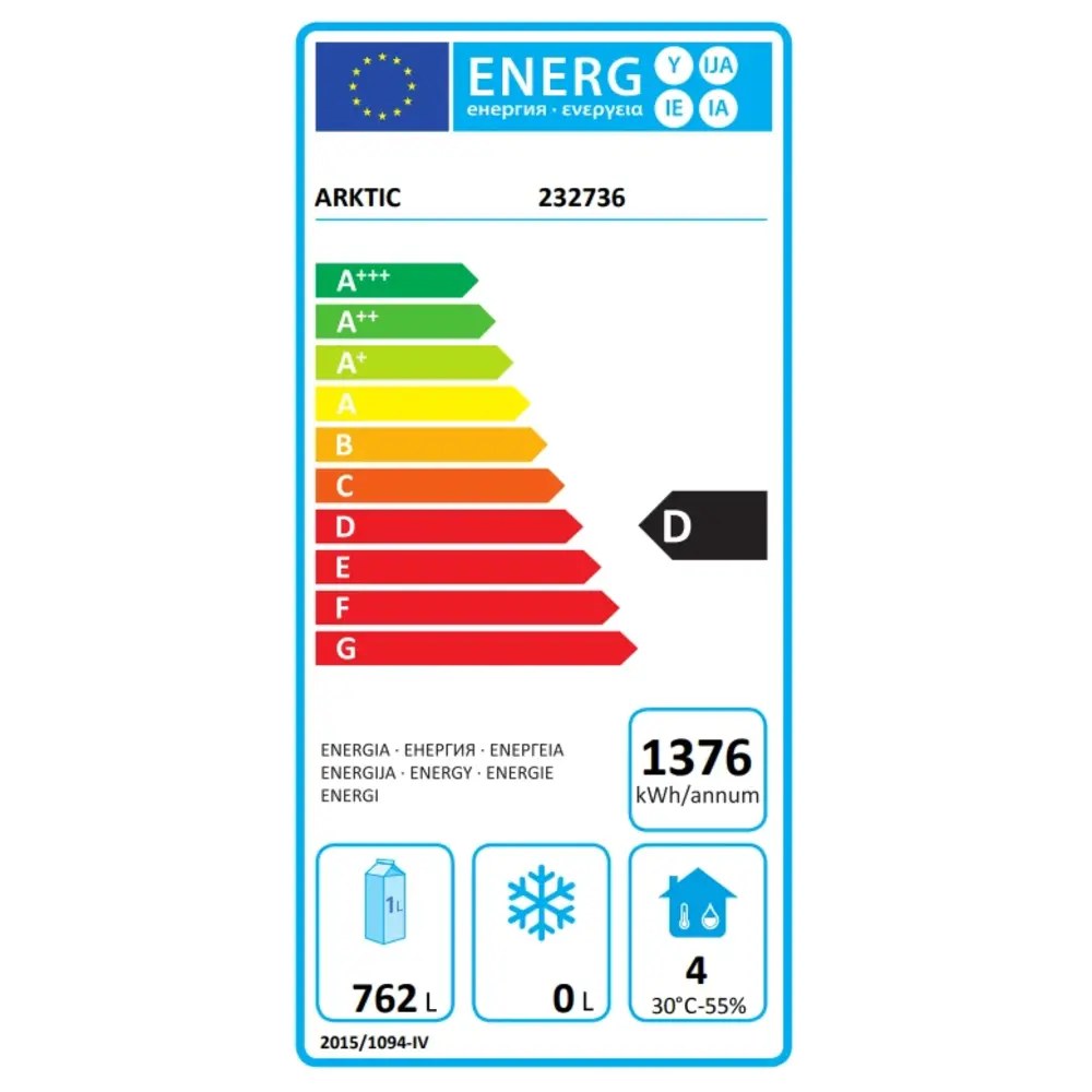 Arktic by Hendi Koelkast | Kitchenline | 1300l (2/1 Gn) | Rvs | -5°c/+5°c | Statisch + Ventilator | Wielen | 1382x800x2100(h)mm