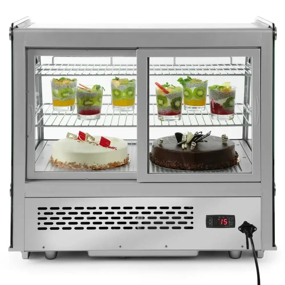 Arktic by Hendi Koelvitrine | 120l | Rvs/zwart | 0°c/+6°c | Geforceerd | 3 Niveaus | 686x568x686(h)mm