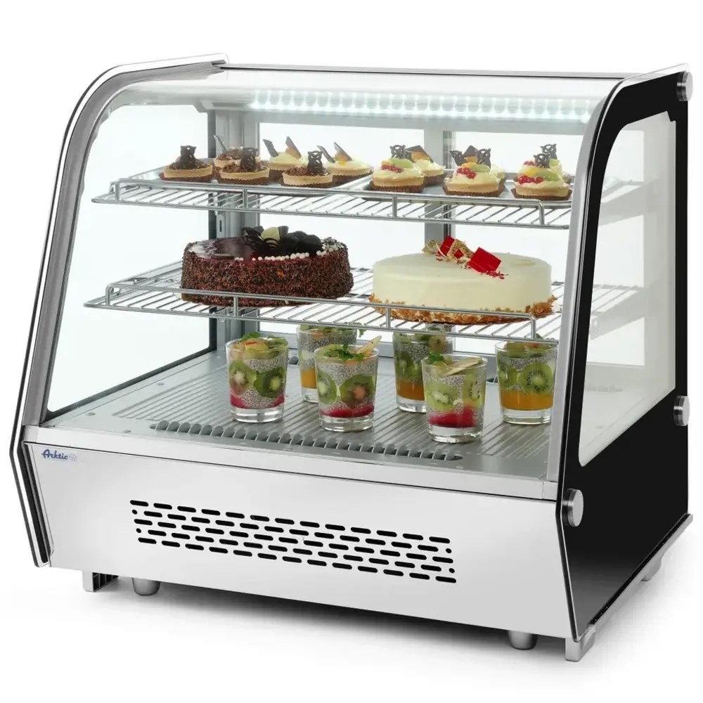 Arktic by Hendi Koelvitrine | 120l | Rvs/zwart | 0°c/+6°c | Geforceerd | 3 Niveaus | 686x568x686(h)mm