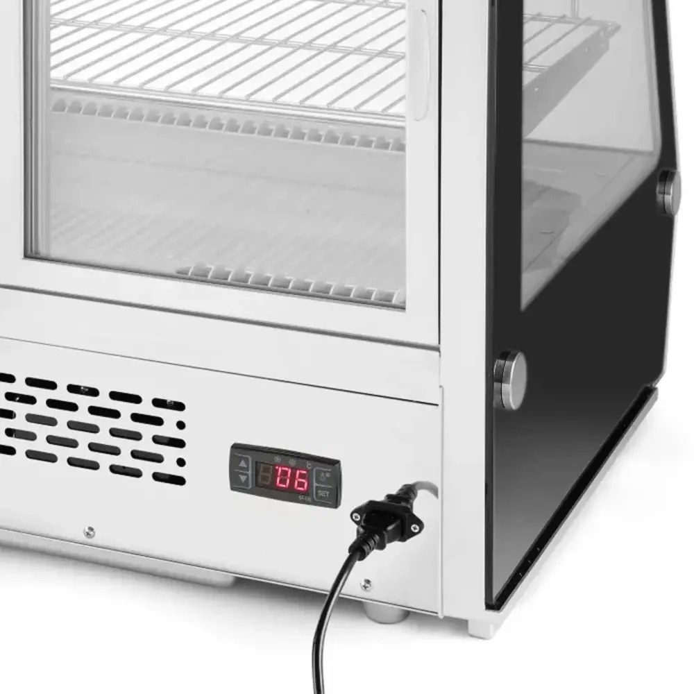 Arktic by Hendi Koelvitrine | 160l | Rvs/zwart | 0°c/+6°c | Geforceerd | 3 Niveaus | 850x568x686(h)mm