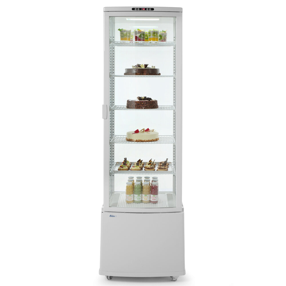 Arktic by Hendi Koelvitrine | 270l | Wit | +2°c/+8°c | 6 Niveaus | Wielen (geremd) | 556x526x1913(h)mm