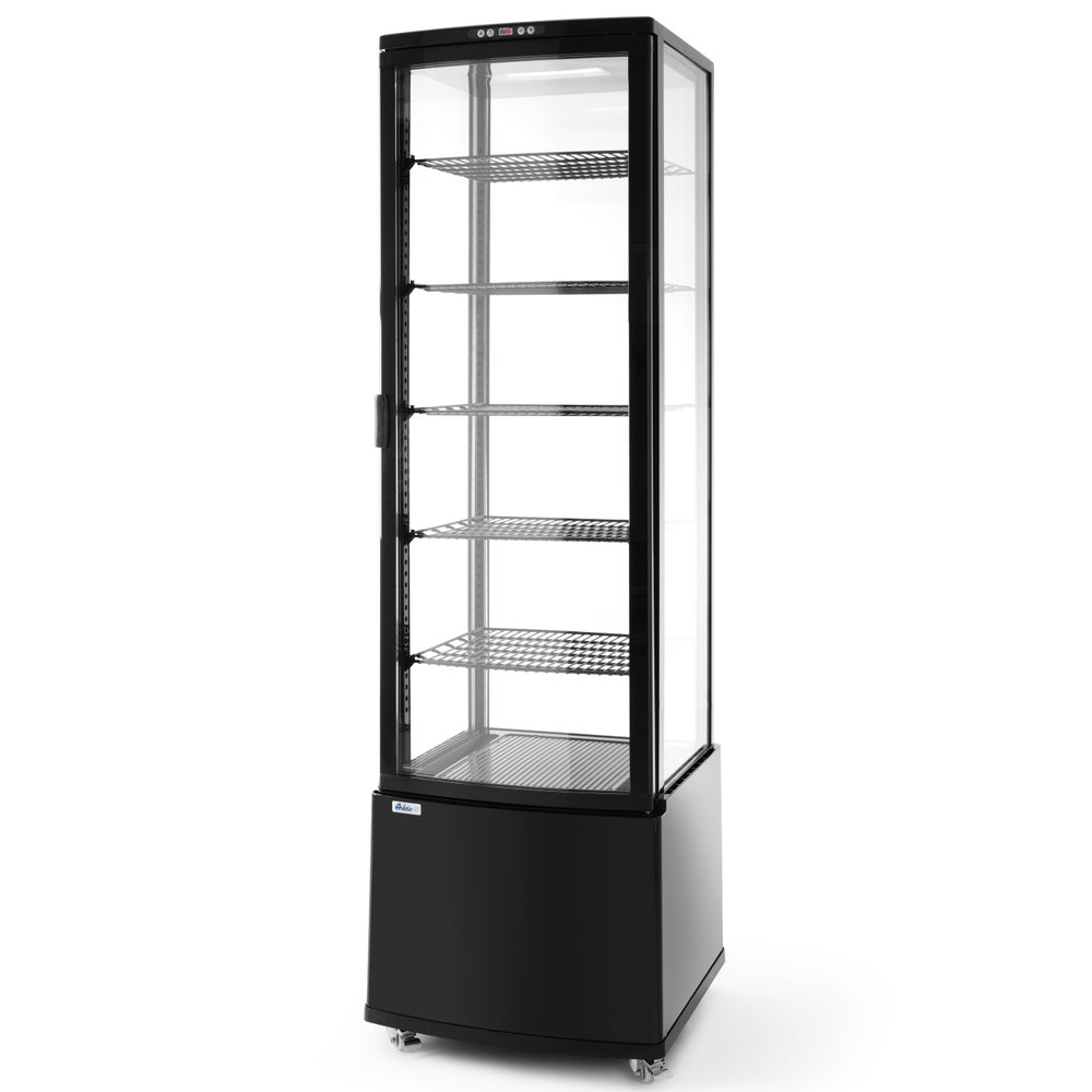 Arktic by Hendi Koelvitrine | 270l | Zwart | +2°c/+8°c | 6 Niveaus | Wielen (geremd) | 556x526x1913(h)mm