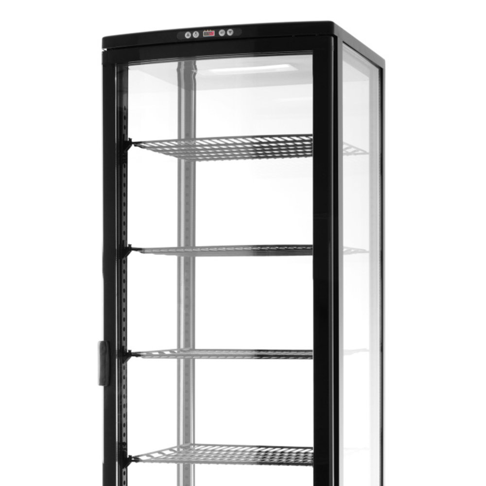 Arktic by Hendi Koelvitrine | 270l | Zwart | +2°c/+8°c | 6 Niveaus | Wielen (geremd) | 556x526x1913(h)mm