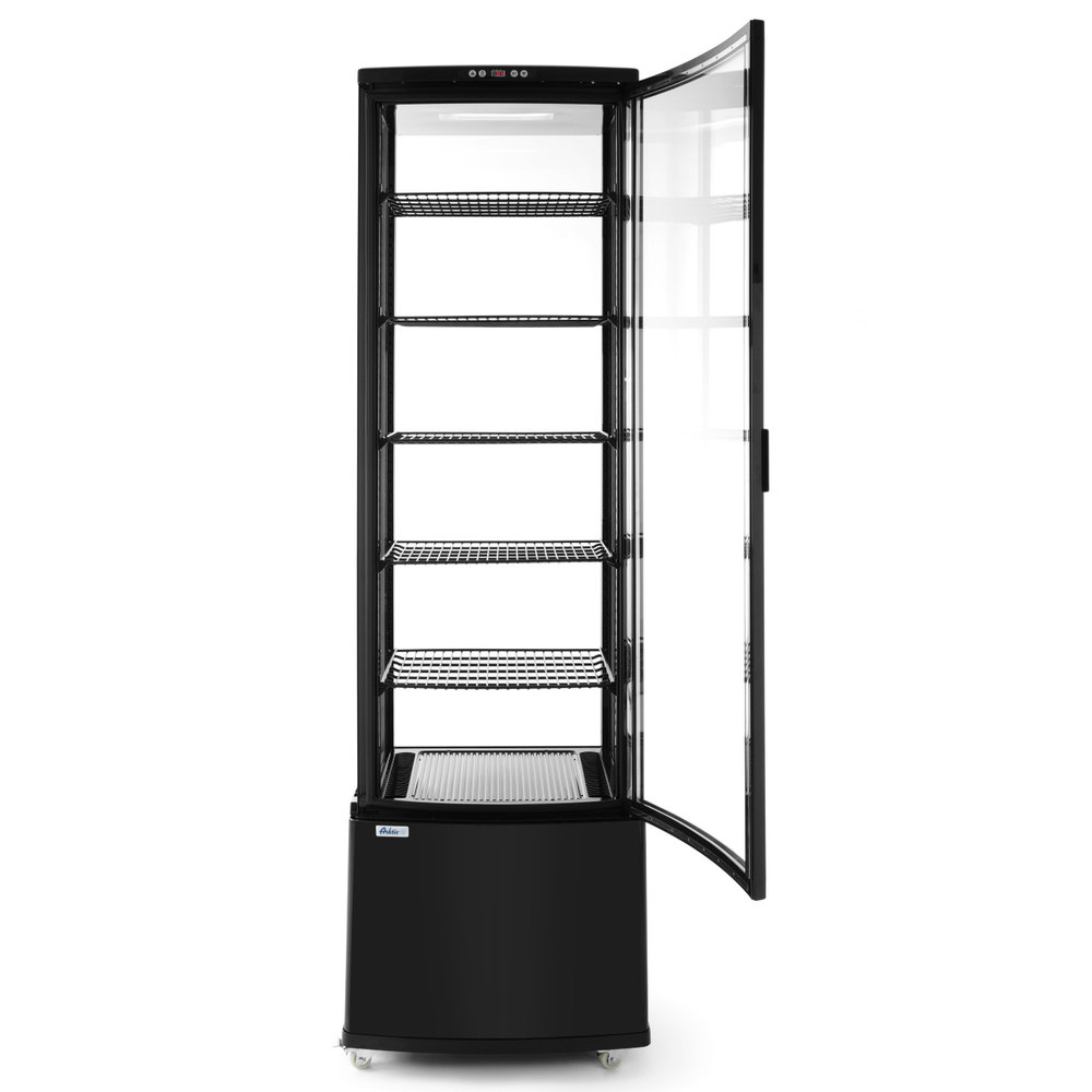Arktic by Hendi Koelvitrine | 270l | Zwart | +2°c/+8°c | 6 Niveaus | Wielen (geremd) | 556x526x1913(h)mm