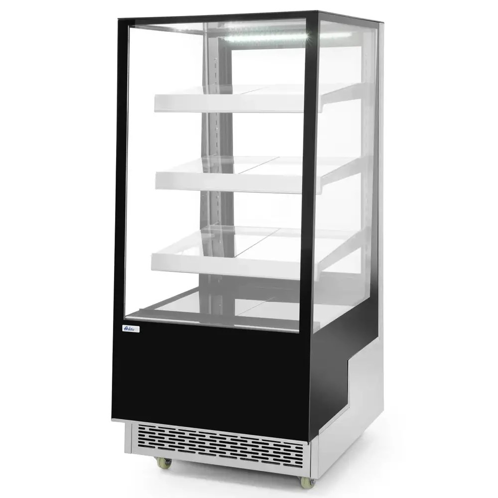 Arktic by Hendi Koelvitrine | 300l | Rvs/zwart | 0°c/+6°c | Geforceerd | 4 Niveaus | Wielen (geremd) | 650x805x1445(h)mm