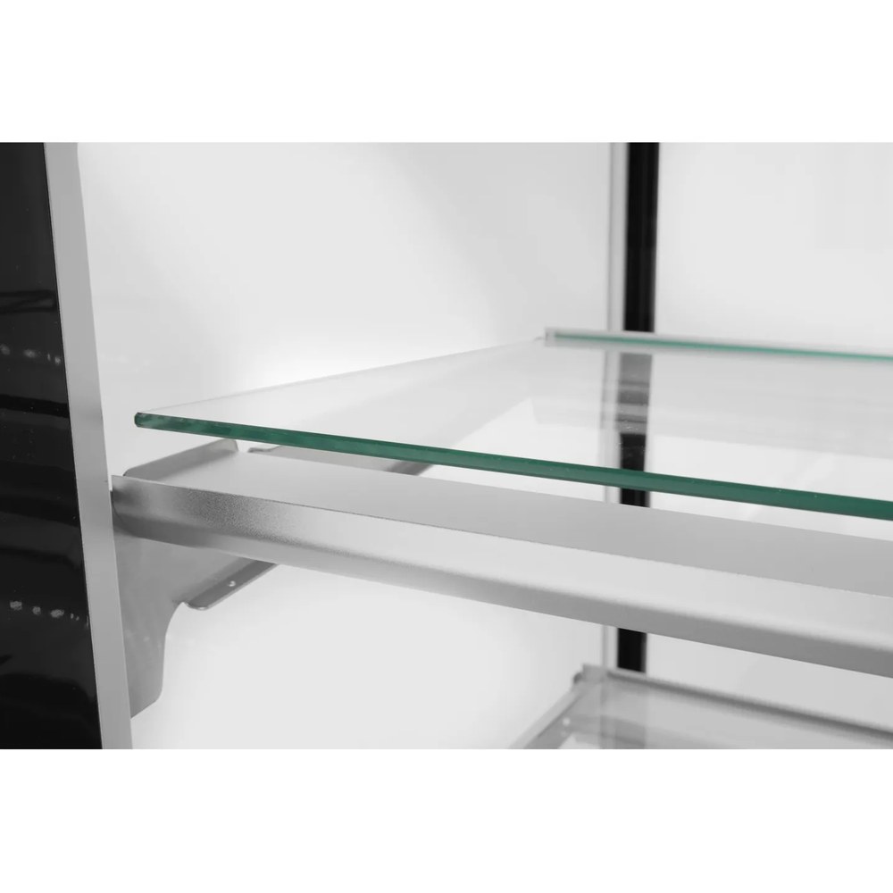 Arktic by Hendi Koelvitrine | 410l | Rvs/zwart | 0°c/+6°c | Geforceerd | 3 Niveaus | Wielen (geremd) | 1215x675x1210(h)mm