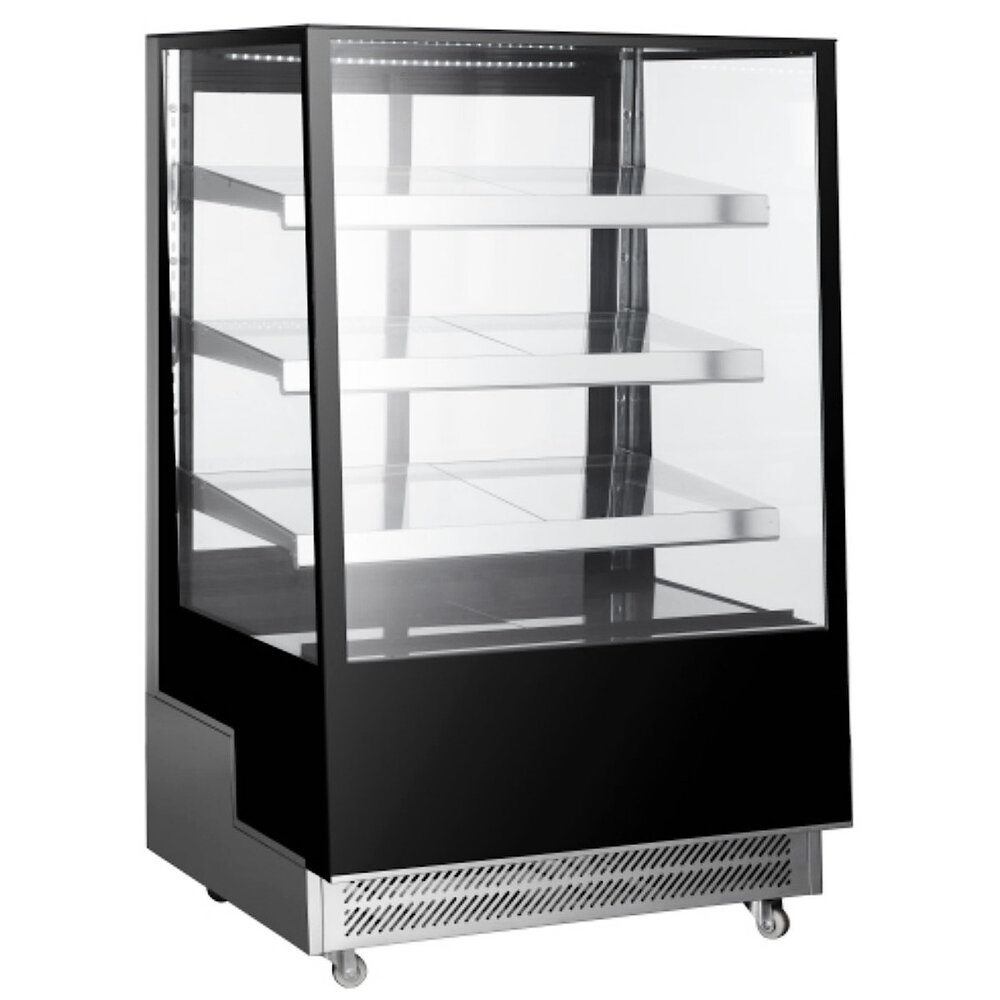 Arktic by Hendi Koelvitrine | 500l | Rvs/zwart | 0°c/+6°c | Geforceerd | 4 Niveaus | Wielen (geremd) | 900x805x1445(h)mm