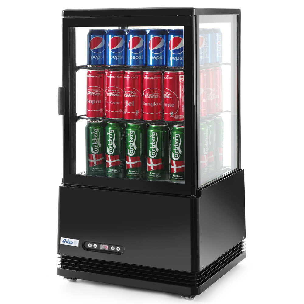 Arktic by Hendi Koelvitrine | 58l | Zwart | +2°c/+6°c | 3 Niveaus | 452x406x816(h)mm