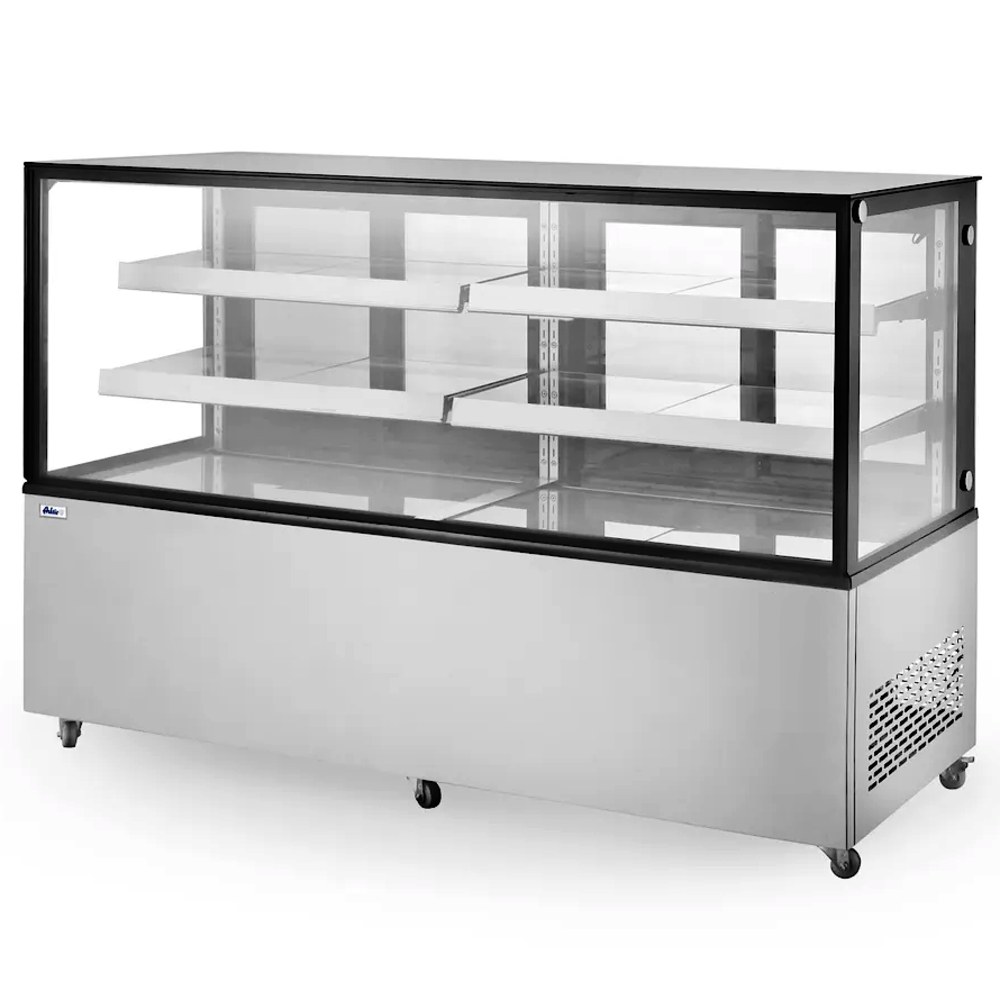 Arktic by Hendi Koelvitrine | 610l | Rvs/zwart | 0°c/+6°c | Geforceerd | 3 Niveaus | Wielen (geremd) | 1815x675x1210(h)mm