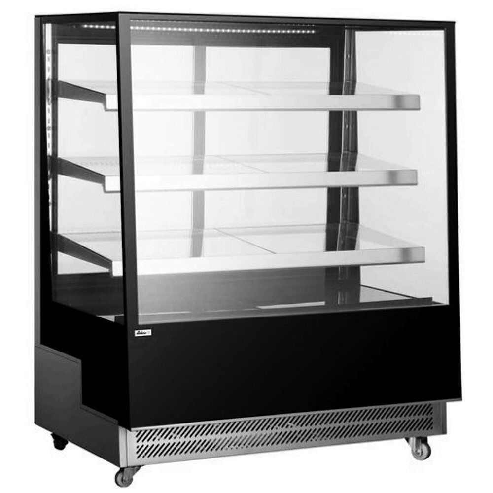 Arktic by Hendi Koelvitrine | 650l | Rvs/zwart | 0°c/+6°c | Geforceerd | 4 Niveaus | Wielen (geremd) | 1200x805x1445(h)mm