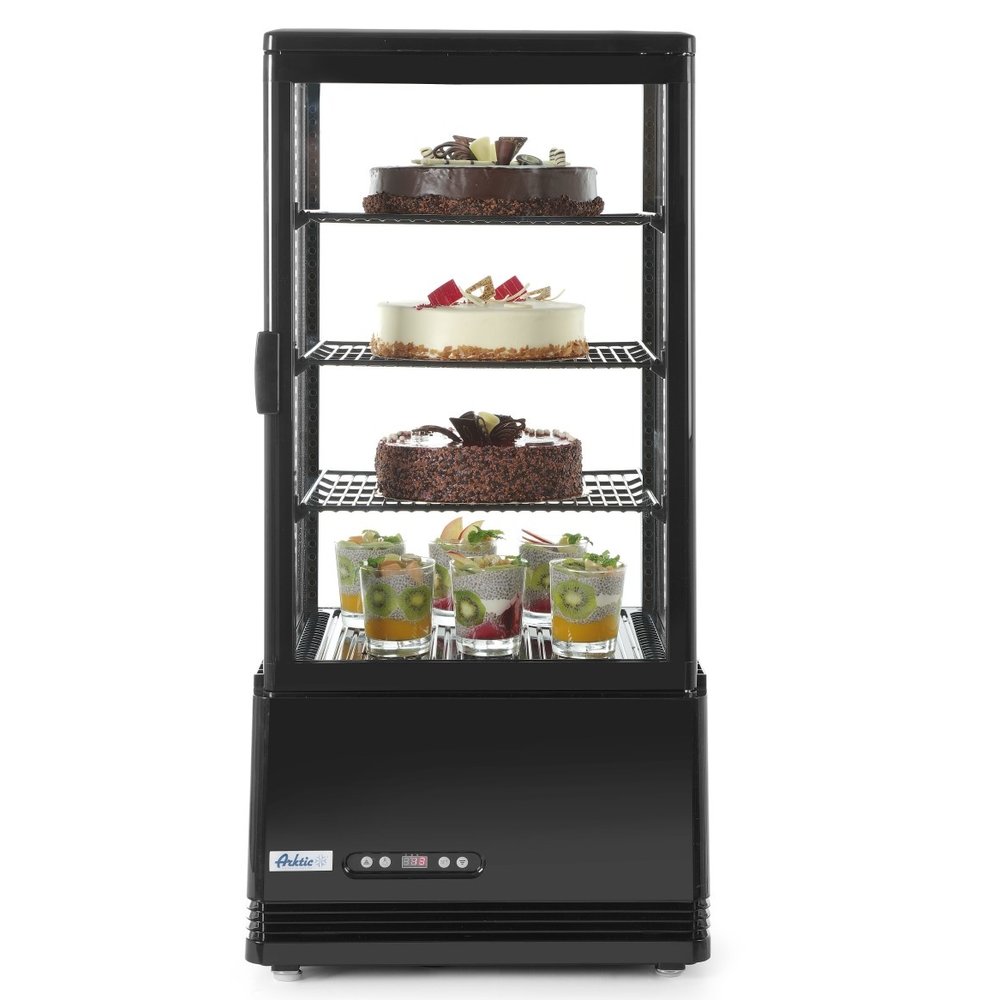 Arktic by Hendi Koelvitrine | 78l | Zwart | +2°c/+6°c | 4 Niveaus | 452x406x966(h)mm