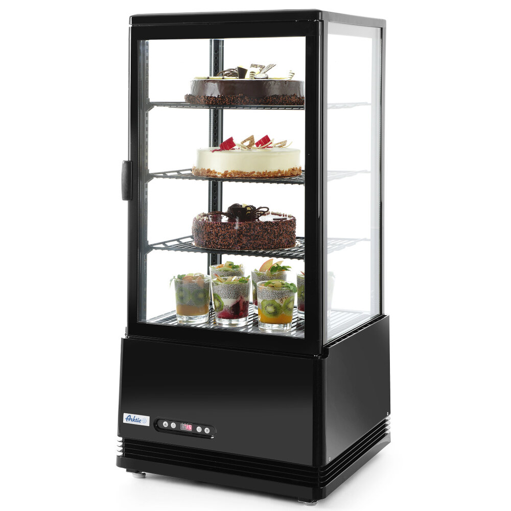 Arktic by Hendi Koelvitrine | 78l | Zwart | +2°c/+6°c | 4 Niveaus | 452x406x966(h)mm