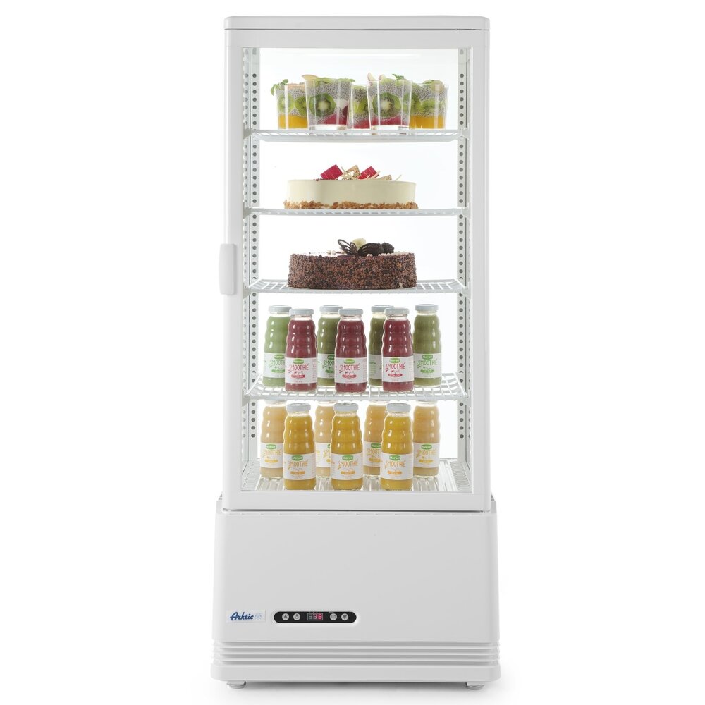 Arktic by Hendi Koelvitrine | 98l | Wit | +2°c/+6°c | 5 Niveaus | 452x406x1116(h)mm