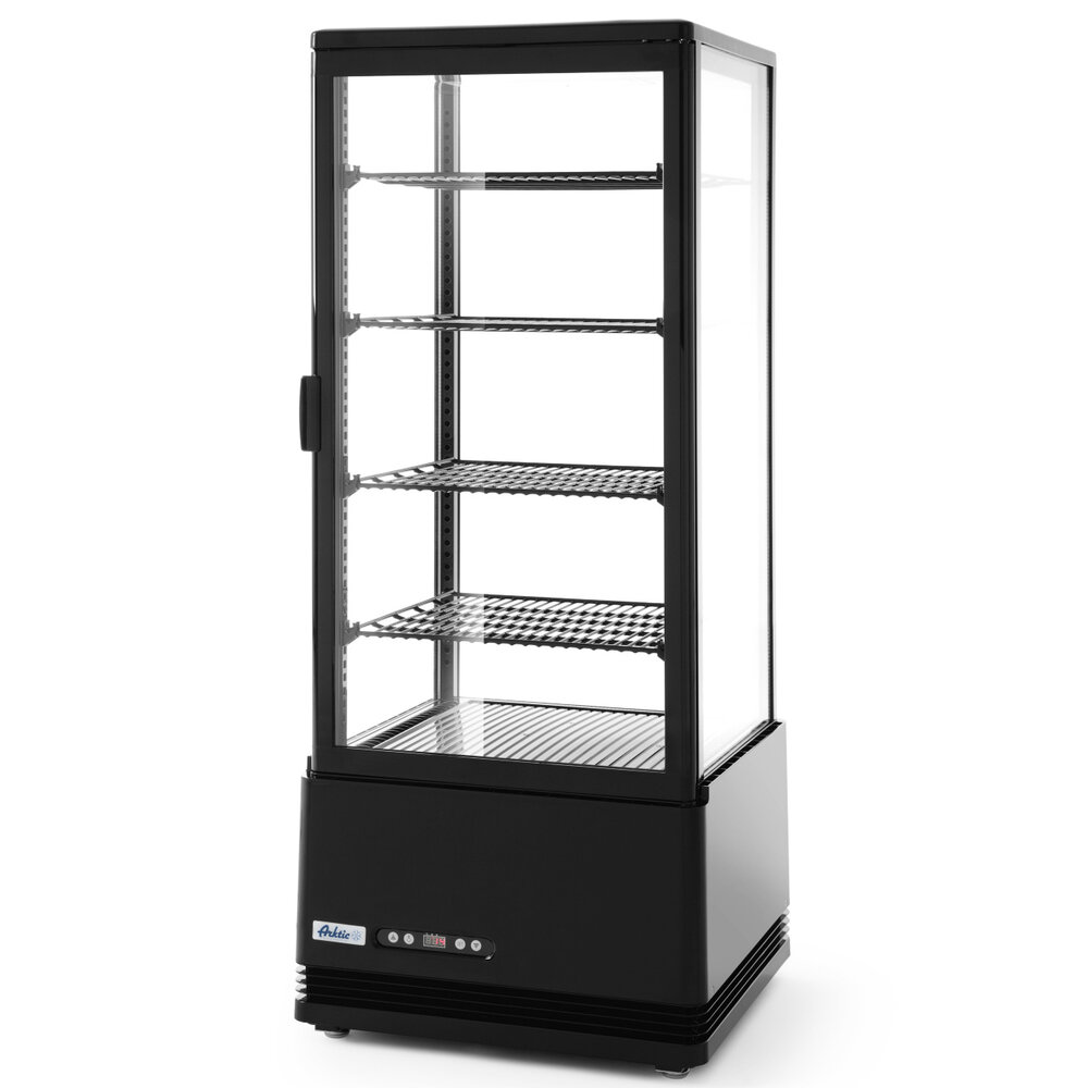 Arktic by Hendi Koelvitrine | 98l | Zwart | +2°c/+6°c | 5 Niveaus | 452x406x1116(h)mm