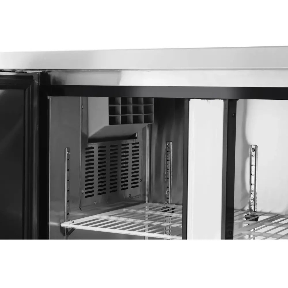Arktic by Hendi Koelwerkbank | Kitchenline | 220l | 2 Deuren | -2°c/+8°c | Geforceerd | 0.3kw | Achteropstand | 1200x600x850/890(h)mm