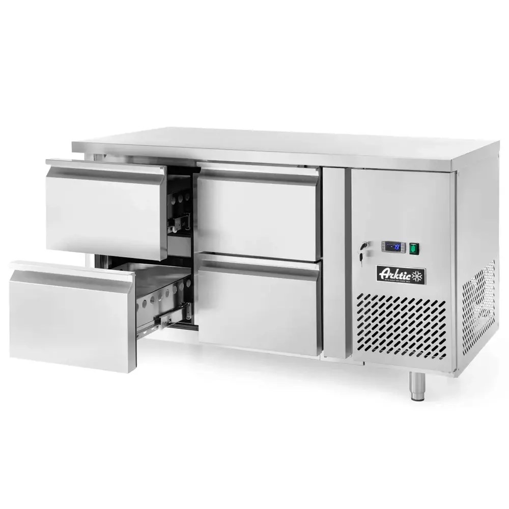 Arktic by Hendi Koelwerkbank | Profiline | 280l | 4 Laden (1/1 Gn) | -2°c/+8°c | Geforceerd | 0.25kw | 1360x700x850(h)mm
