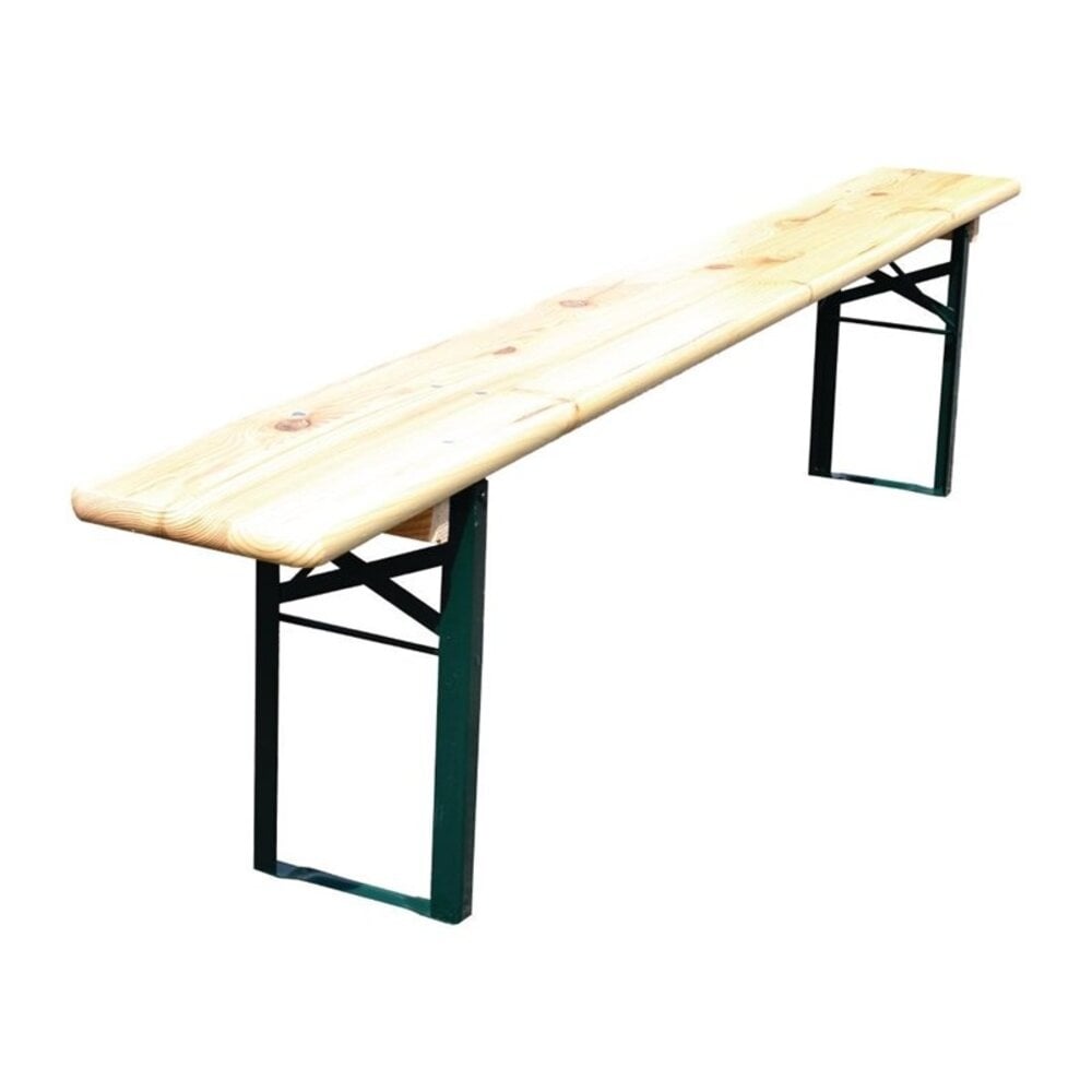 Gastronoble Opklapbare Bierbank | Hout/staal | Hout (vuren) | Groen Frame | In-/outdoor | 2500x2200x480(h)mm