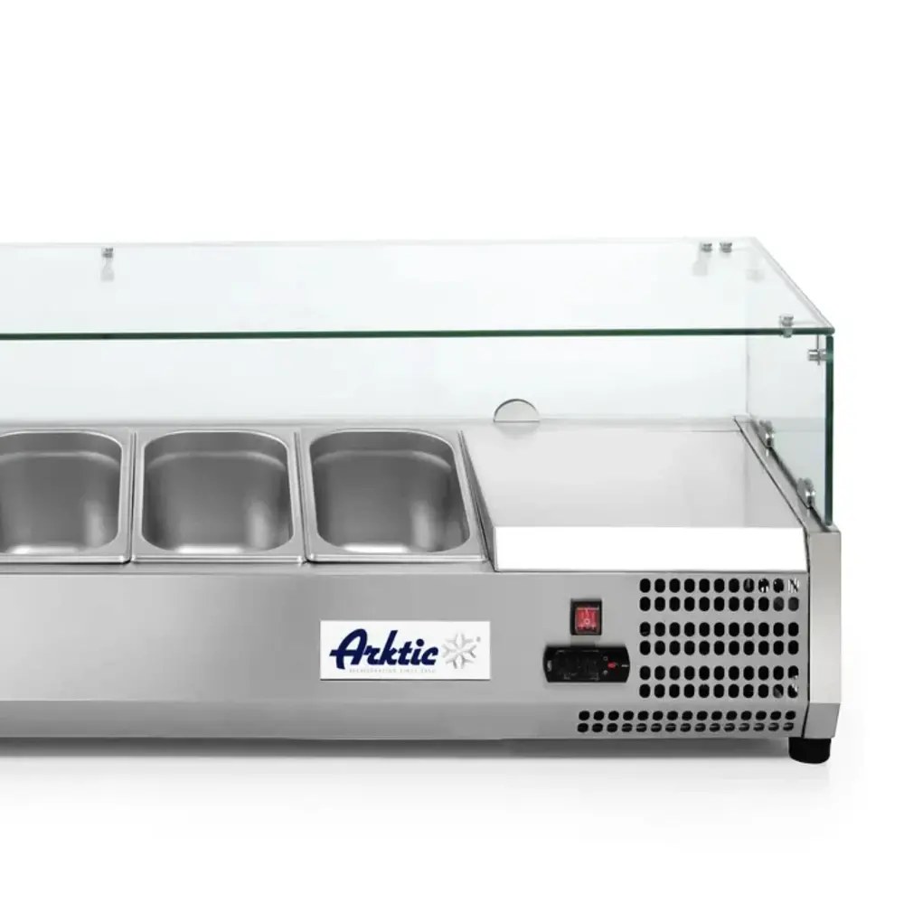 Arktic by Hendi Opzetkoelvitrine | 7x 1/3 GN | -2°c/+8°c | 1605x395x430(h)mm