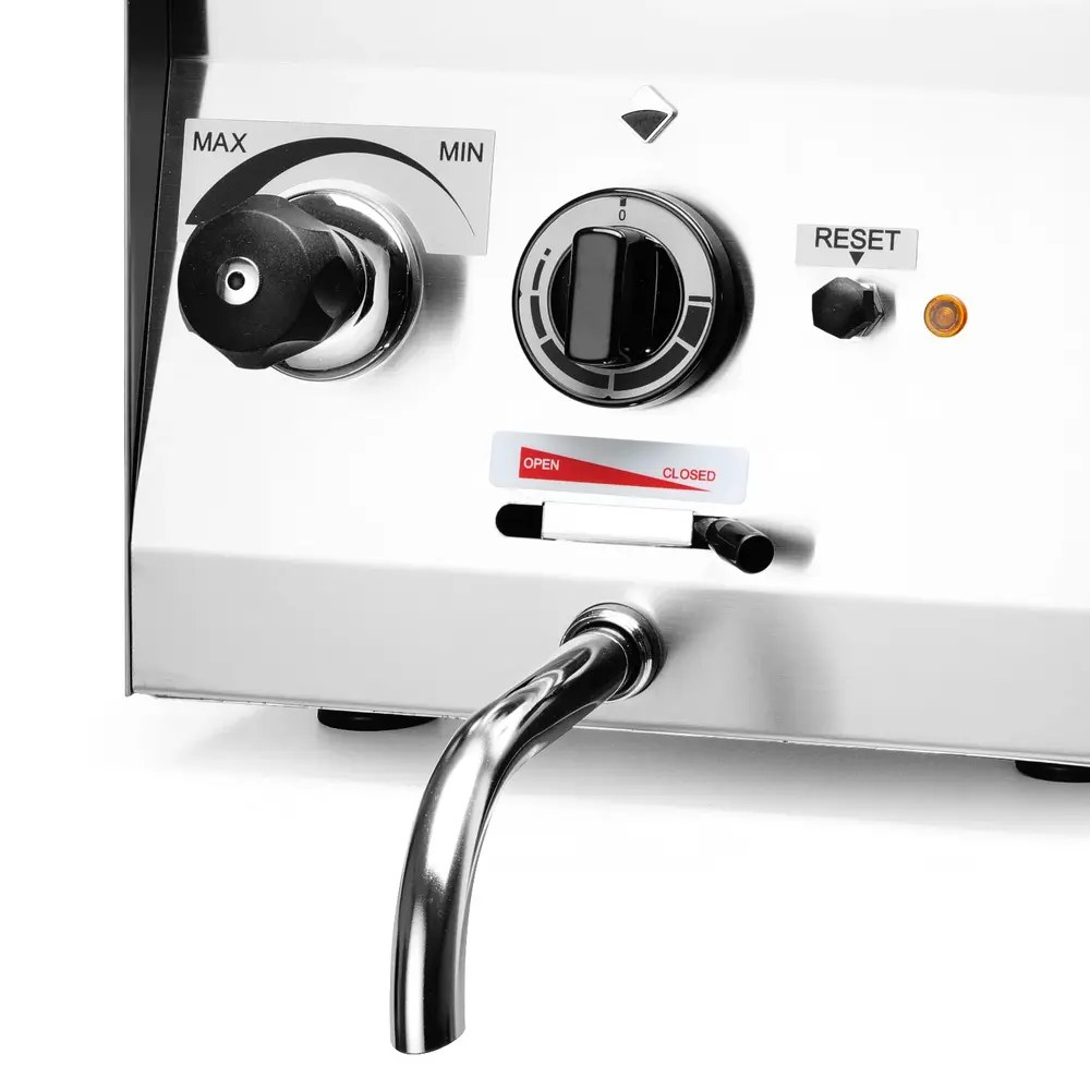 Hendi Pastakoker | Elektrisch | 10l | 30°c/120°c | 3.5kw (230v) | Vulkraan + Aftapkraan | 330x600x380(h)mm