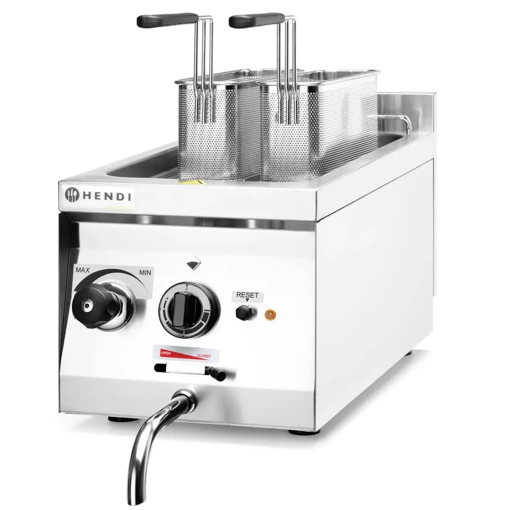 Hendi Pastakoker | Elektrisch | 10l | 30°c/120°c | 3.5kw (230v) | Vulkraan + Aftapkraan | 330x600x380(h)mm
