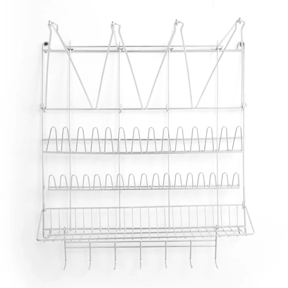 Hendi Patisserie Wandrek | Rvs | 4 Spuitzakhouders + 31 Spuitmondhouders | Accessoireschap + 7 Haken | 500x360x560(h)mm