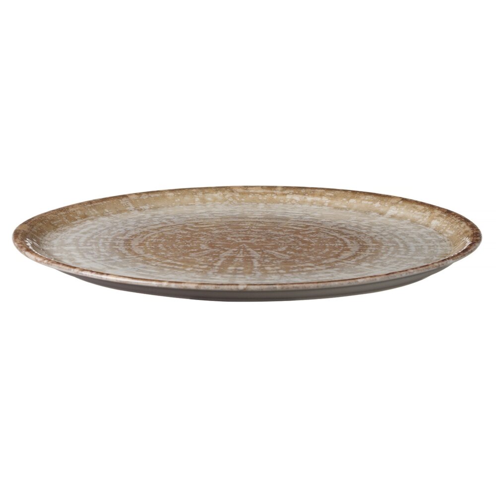 Hendi Pizza-/pannenkoekenborden | Kreta | Porselein | Bruin/grijs | 6 Stuks | ø310x17(h)mm