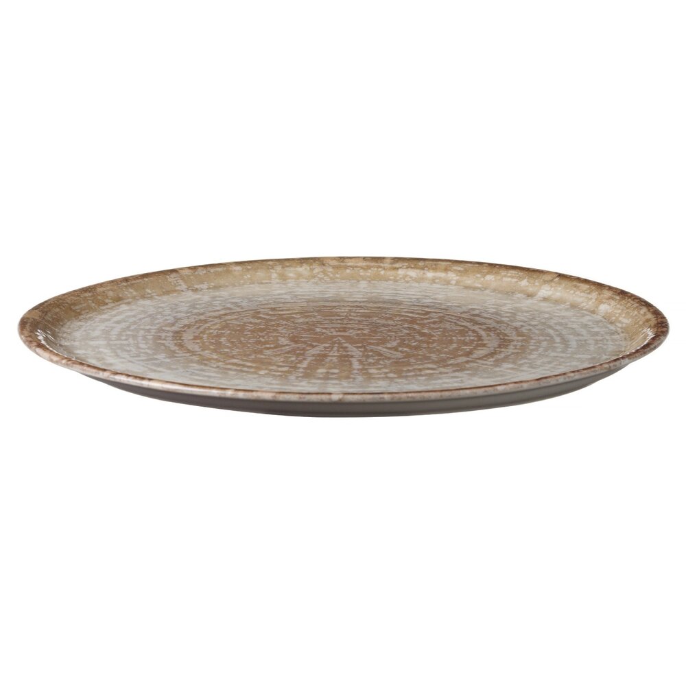 Hendi Pizza-/pannenkoekenborden | Kreta | Porselein | Bruin/grijs | 6 Stuks | ø330x18(h)mm