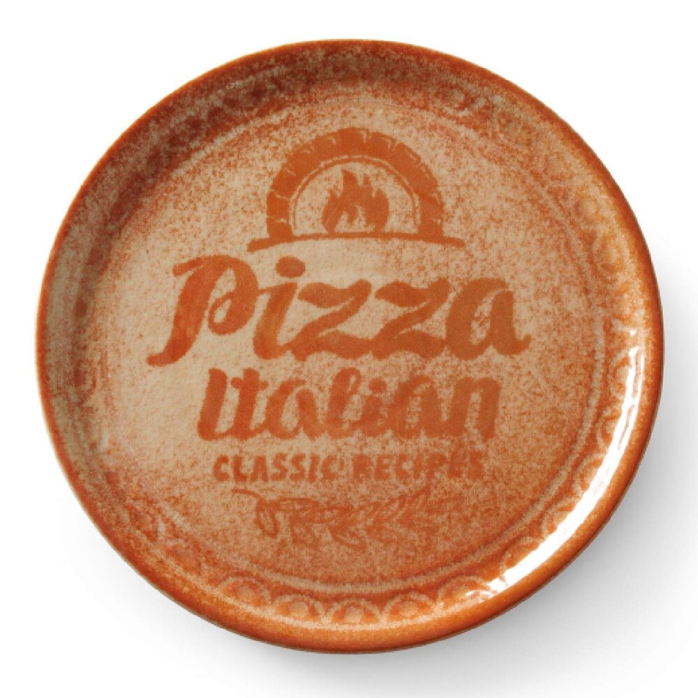 Hendi Pizza-/pannenkoekenborden | Recipe | Porselein | Baksteenrood | 6 Stuks | ø310x17(h)mm
