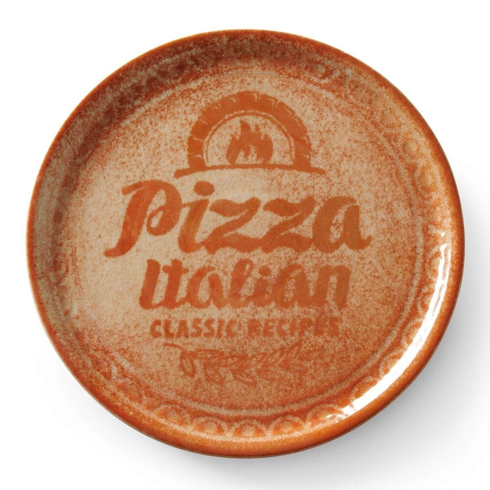 Hendi Pizza-/pannenkoekenborden | Recipe | Porselein | Baksteenrood | 6 Stuks | ø330x18(h)mm