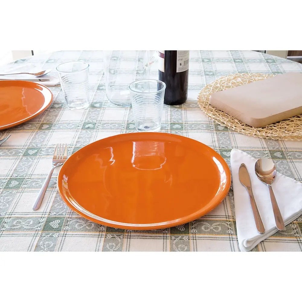 Hendi Pizza-/pannenkoekenborden | Speciale | Porselein | Oranje | 6 Stuks | ø330x18(h)mm