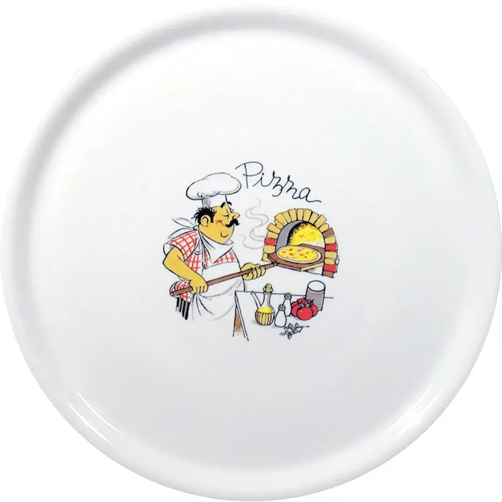 Hendi Pizza-/pannenkoekenborden | Traditional | Porselein | Wit | 6 Stuks | ø330x18(h)mm
